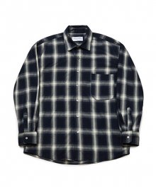 Semiover Flannel Check Shirts (Navy)