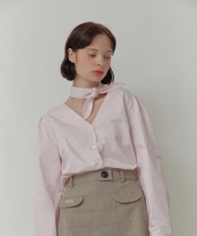 PUFF SCARF BLOUSE_pink