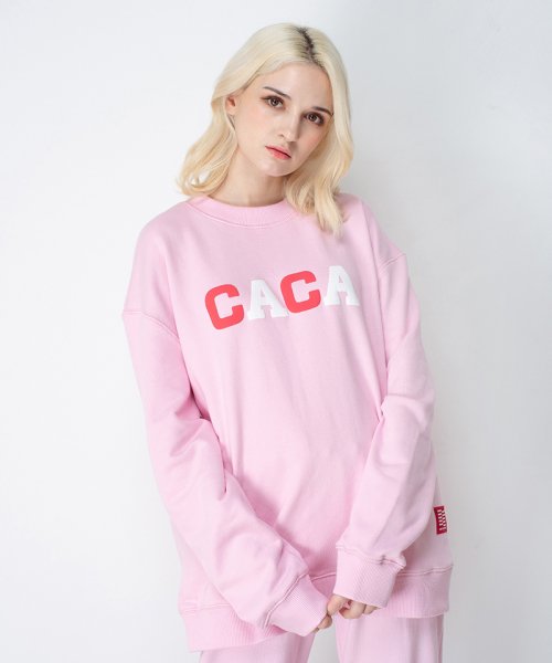 크로스 애비뉴(crossavenue) 카카 로고 맨투맨(핑크)