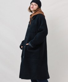 WOOL SINGLE COAT BLACK