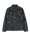 (UNISEX) lambskin chore work jacket (BLACK)