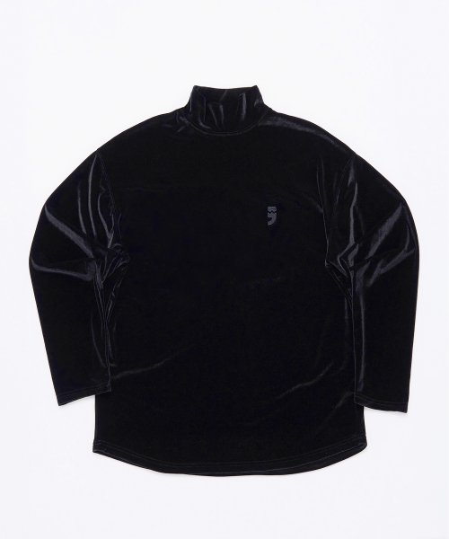 어낫띵(anothing) DROP-SHOULDER VELVET TURTLE-NECK TEE (Black)