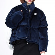 [NF] FANCY VELOUR SHORT DOWN JACKET NAVY (NF18A005H)