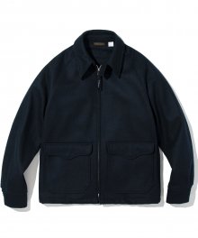 18fw wool single jacket navy