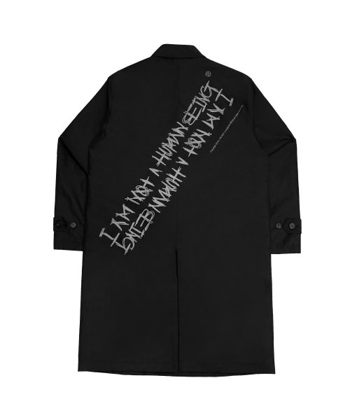 아임낫어휴먼비잉(iamnotahumanbeing) I AM NOT A HUMANBEING MAC COAT - BLACK