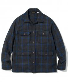 18fw wool check camp jacket charcoal