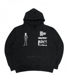 PLASTIC FACE PATCHED HOODIE - BLACK