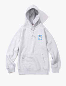 MINI BLUE FRAME PULLOVER HOODIE - HEATHER GREY / HGT18FWHD031