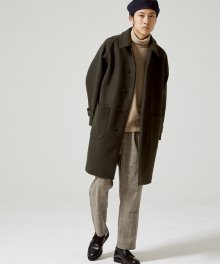 Heavy Wool Balmacaan Coat [Khaki]