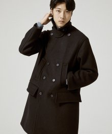 Heavy Wool Pea Coat [Black]