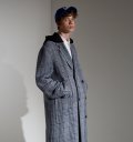 Detachable Hood Check Coat (BL)