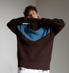 Color Blocking Pull Over knit (BR)