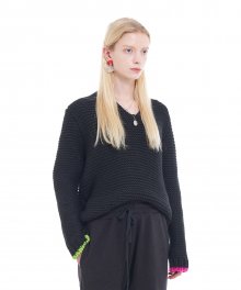 CHUNKY KNIT JUMPER  BLACK