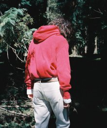 RED KNIT HOODIE