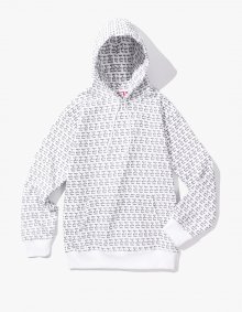 Logo All Over Pullover Hoodie - White