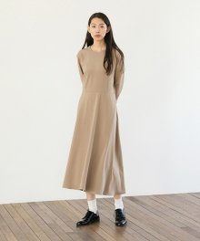 Light Flared Dress - Beige
