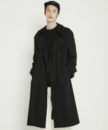 T38F OVERFIT TRENCH COAT (BLACK)