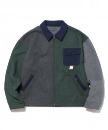 Wool Zip Jacket Green