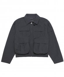 Multi Pocket Zipped Jacket Charcoal