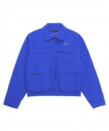 Multi Pocket Zipped Jacket Blue