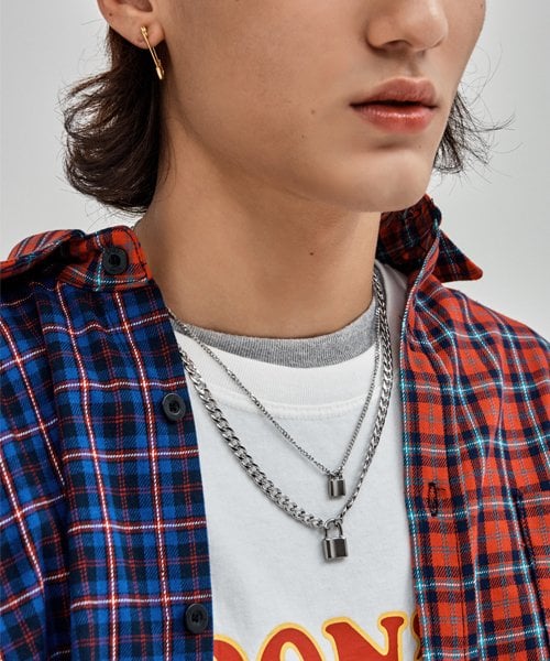 엑스피어(xpier) Loc chain 자물쇠 서지컬 목걸이 x-ne18204