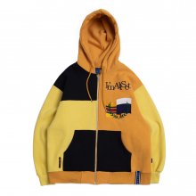 Color Block Hood Zip Up_Butter