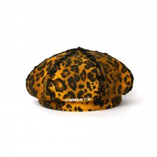 LEATHER POINT LEOPARD BERET