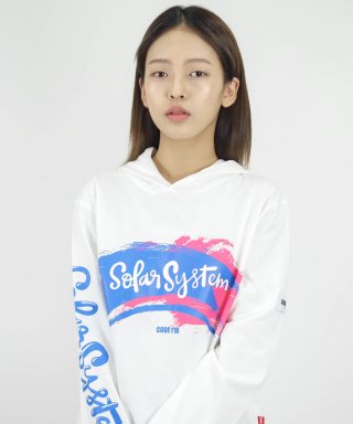 코드아이엠(CODE I'M) SOLAR SYSTEM VERSION1 HOOD TEE WHITE