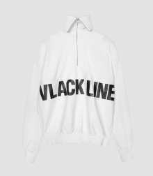 VLACK LINE - LOOSE FIT HALF HOODIE ZIPUP (WHITE)