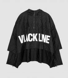 VLACK LINE - DOUBLE COVERED CAPE HOODIE JACKET (BLACK)