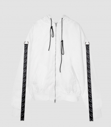 VLACK LINE - WEBBING POINT HOODIE ZIPUP (WHITE)