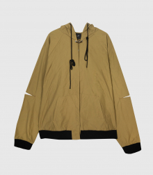 VLACK LINE - SIDE SLIT HOODIE JACKET (KHAKI)