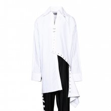 VLACK LINE - OVERFIT UNBALANCE SHIRT (WHITE)