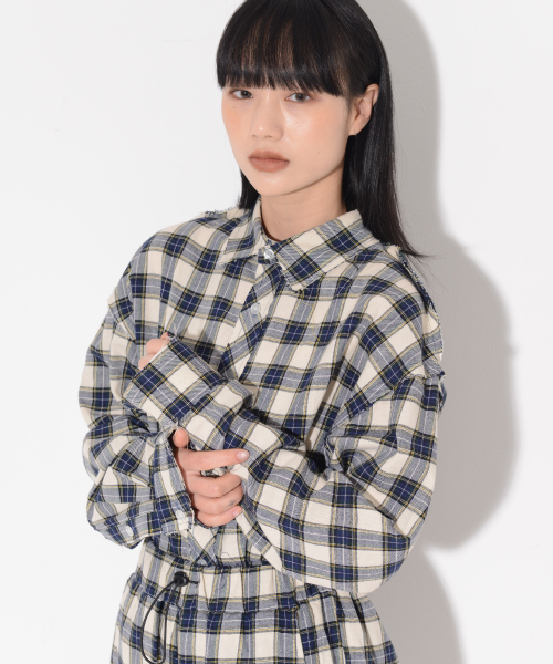 피피피(ppp) CHECK SUIT SHIRTS (BLUE)