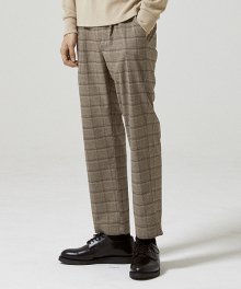 Glen Check One Tuck Easy Pants [Brown]