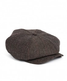 HERRINGBONE NEWSBOY CAP (brown)