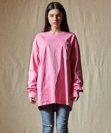PIGMENT DYED POCKET LONG SLEEVE [PINK]
