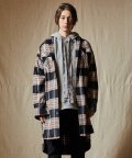 OVERSIZED POCKET CHECK LONG SHIRT [BLACK]