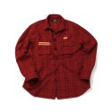 스테레오 바이널즈(STEREO VINYLS) [FW18 SV] Logo Flannel Shirt(Red)