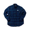 스테레오 바이널즈(STEREO VINYLS) [FW18 SV] Logo Flannel Shirt(Blue)
