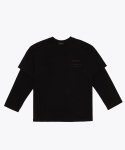 디프리크(D.PRIQUE) 06 레이어드 티셔츠 - 블랙