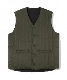 18fw reversible down vest khaki / black