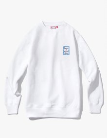 Mini Blue Frame Crewneck - White