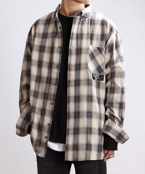 쟈니웨스트(jhonnywest) Wooltan Check Shirts (Cream)