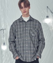 [유니섹스] OVER FIT HERRING CHECK SHIRTS BLACK