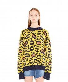 Lip&Leopard Pattern Knit YE