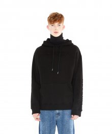 OVER SIZE SIDE LOGO HOODY BK