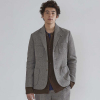Austin Color Tweed Herringbone Wool Jacket Melange Gray