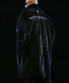 Essential Logo Fur Coat Black