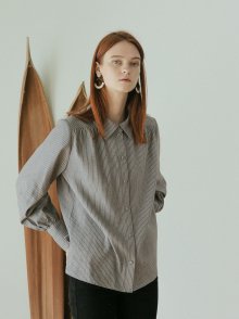 STRIPE SHIRTS BLOUSE BROWN